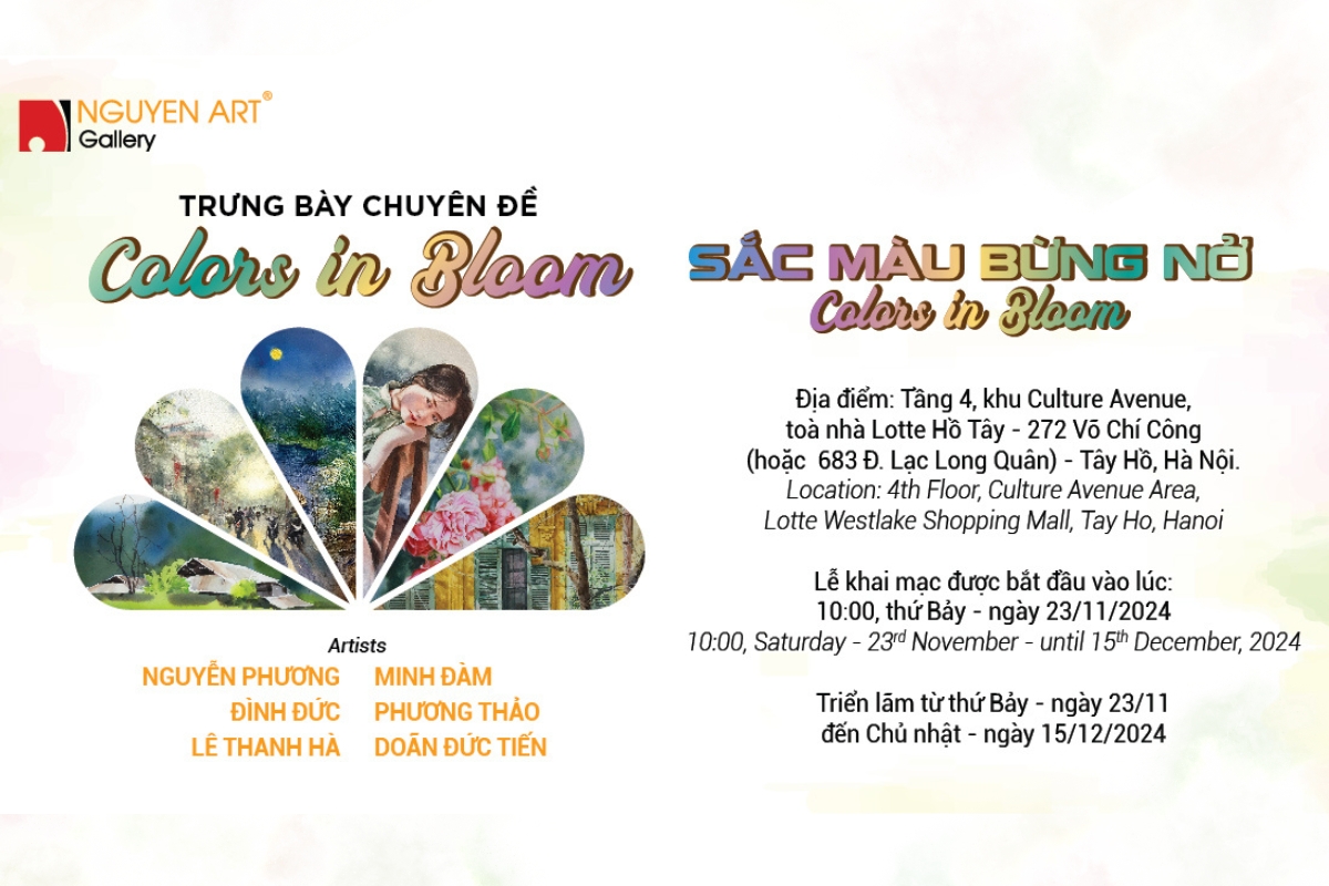 Nguyen Art Gallery giới thiệu Triển lãm Tranh Màu Nước Colors in Bloom Sắc Màu Bừng Nở